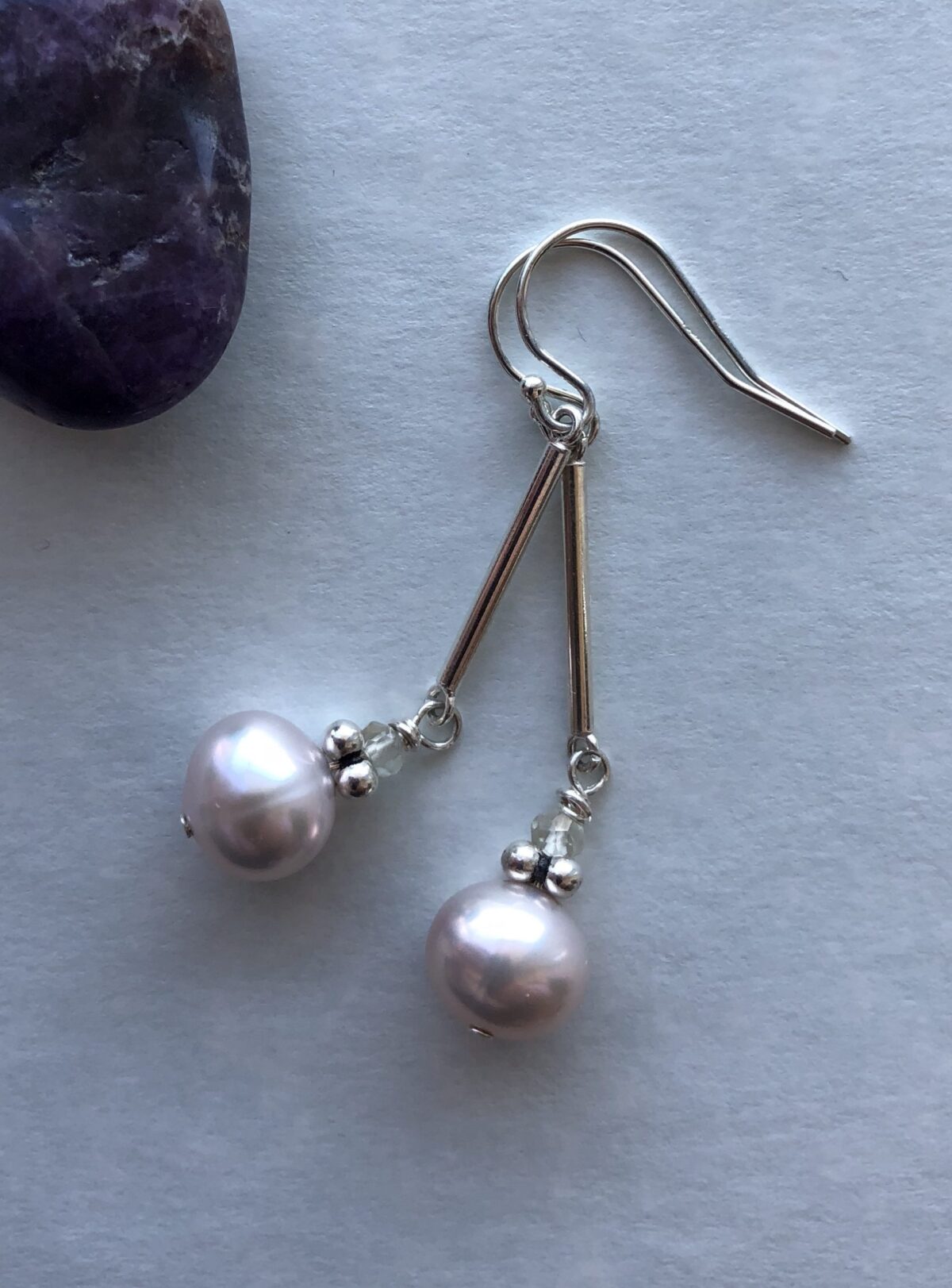 pearl sterling silver earring Peace Within