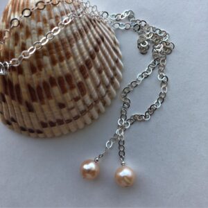 Cultured Pearl Sterling Silver Necklace Peace Within