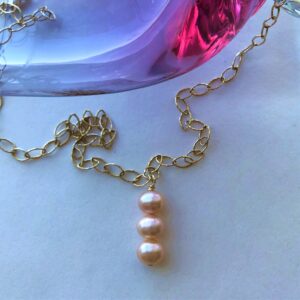 pink pearl gold filled chain Peace Within