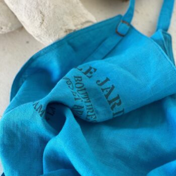 Atelier Costa blue linen aprons made in Spain