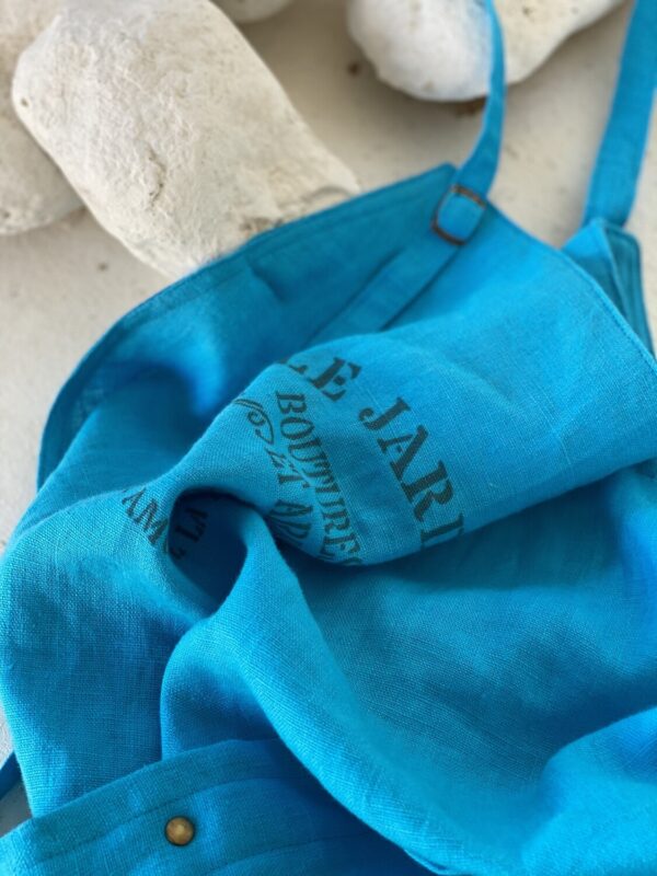 Atelier Costa blue linen aprons made in Spain