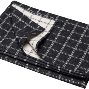 David Fussenegger Nova Black & White Plaid Blanket-Throw