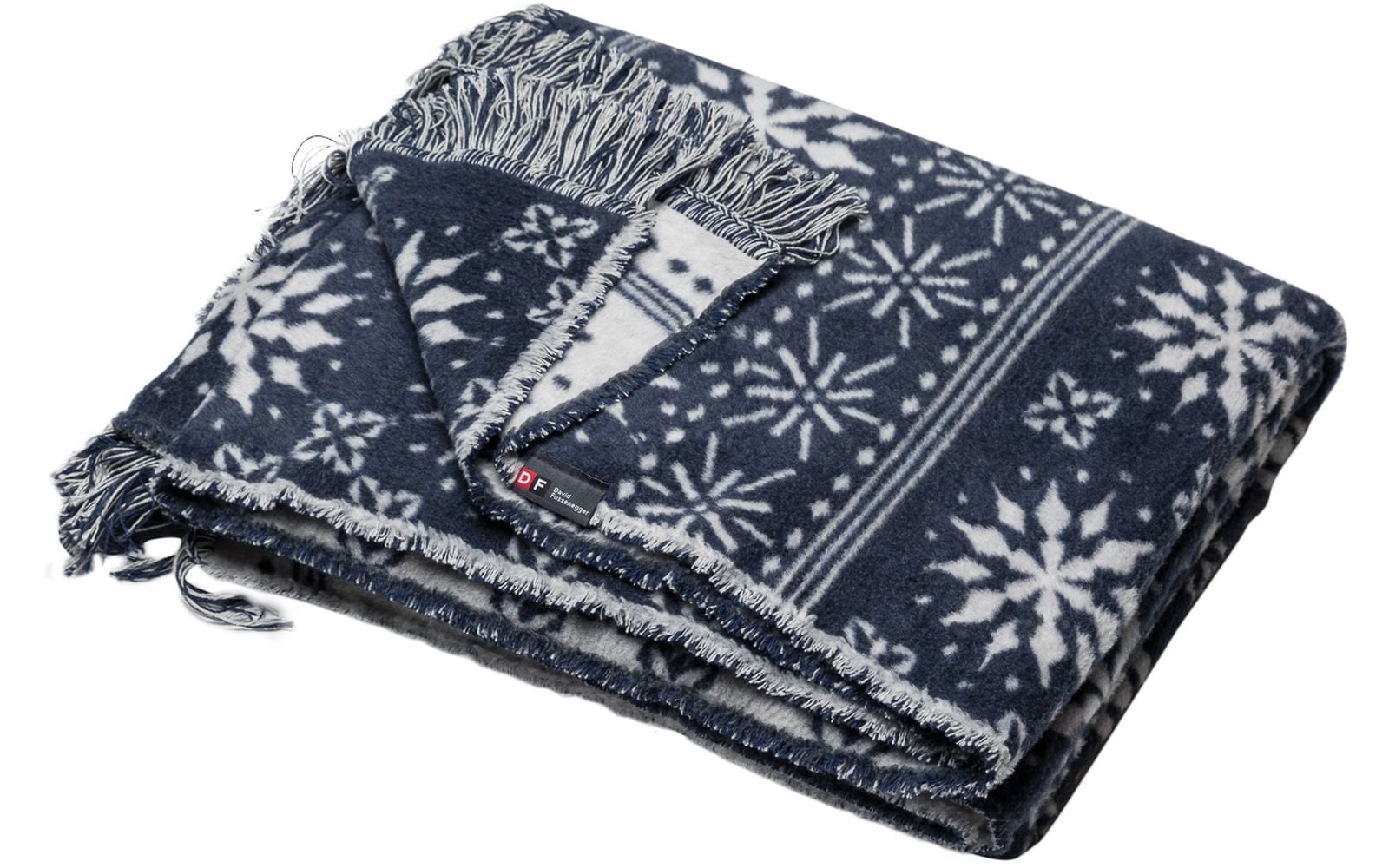 Snow Flake Grey Reindeer David Fussenegger Blanket Reversible Throw Blanket 