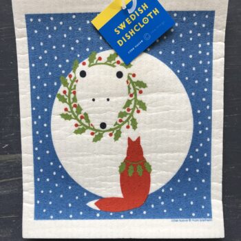 Round Polar Bear Swedish Dishcloth