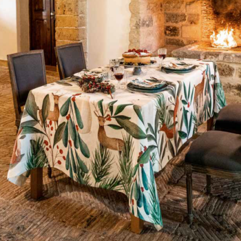 NapKing Linen Tablecloth RUDOLPH [8 ft. 9 in.]
