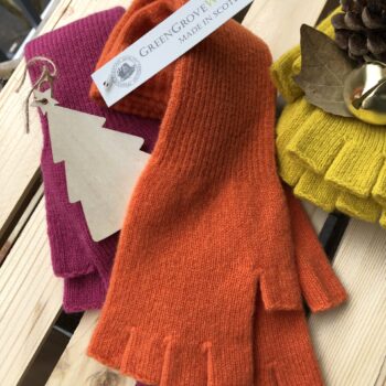 Green Grove Scotland Long Fingerless Gloves TANSY