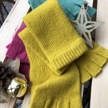 Green Grove Scotland Long Fingerless Gloves GORSE