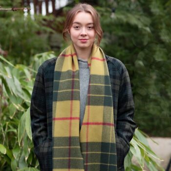 LOCHCARRON of Scotland Lambswool Large Darwin MACLEOD DRESS WEATHERED TARTAN SCARF