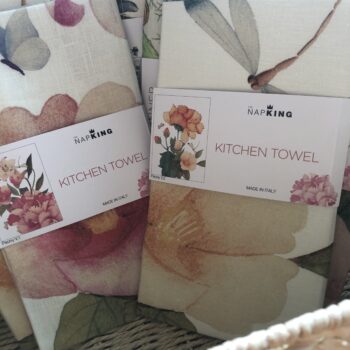 NapKing Linen Kitchen Towel PEONY Orange