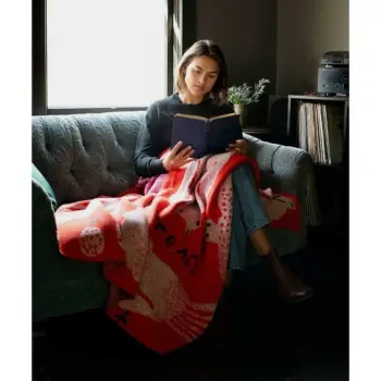 Biquette Cotton Knit Throw PEACE