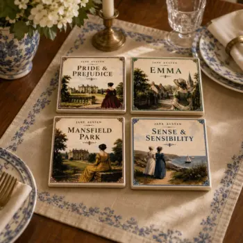 Art By Tamri Ceramic Coasters - Set of Four - Jane Austen's World