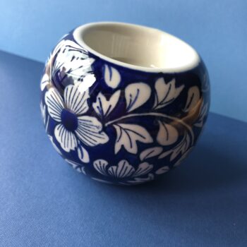 Ten Thousand Villages Vietnamese Folk Art Tealight Holder - BLUE B