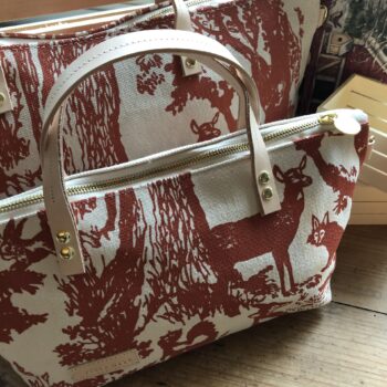 Erin Flett Satchel Woodland Critters RED - 14-Inch Size