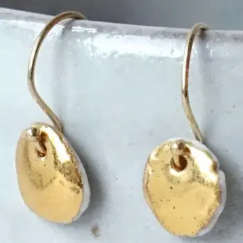 Reiko Yamamoto Gold Disc Earrings