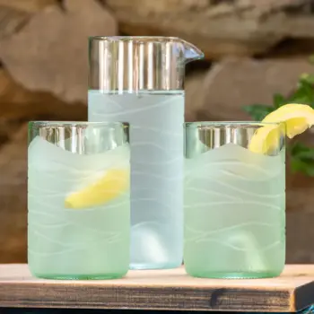 Rolf Glass Glacier Upcycled Pitcher and Tumblers - 3-PIECE SET