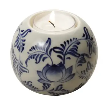 Ten Thousand Villages Vietnamese Folk Art Tealight Holder - BLUE A