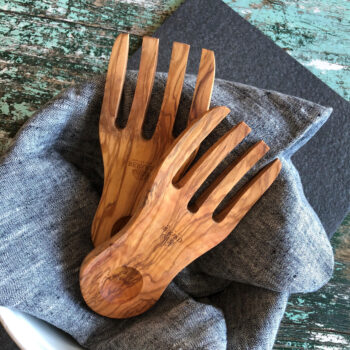 Berard Olive-Wood Hand-Shaped Salad Servers